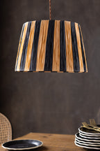 Raffia Black & Natural Stripe Easyfit Lampshade