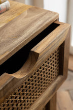 Rattan 2 Drawer Bedside Table