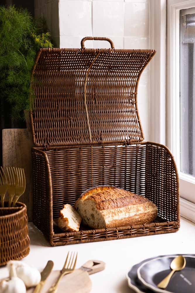 Rattan-Style Bread Bin