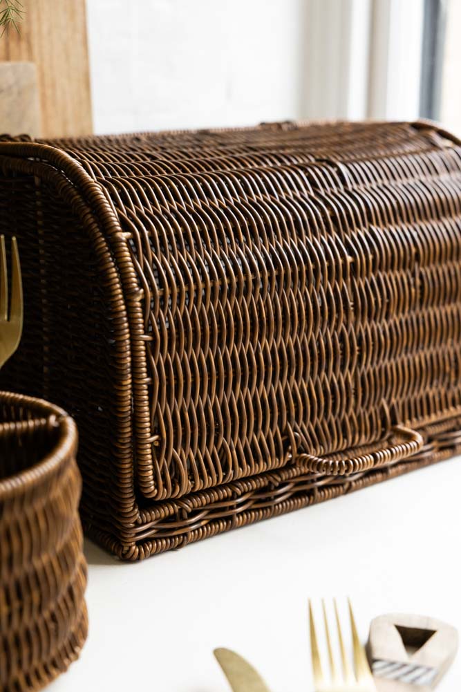 Rattan-Style Bread Bin