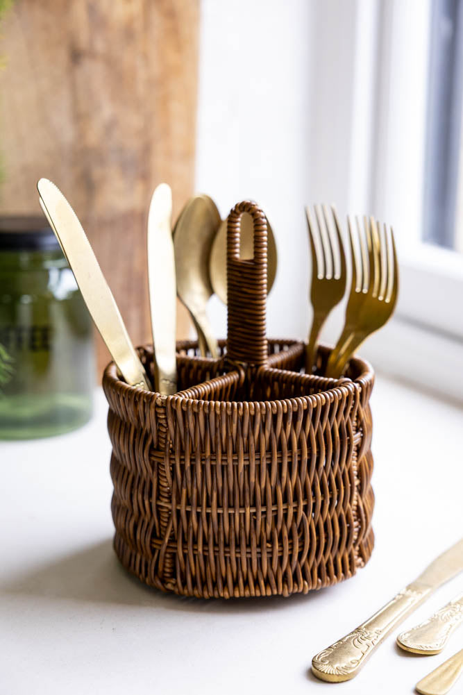 Rattan-Style Cutlery Holder