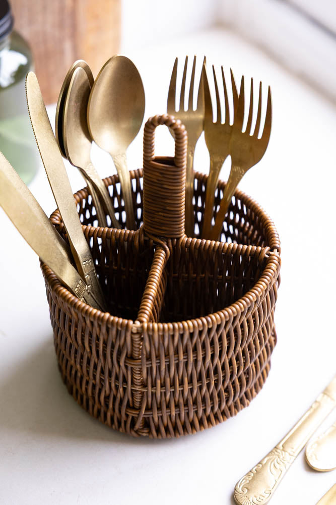 Rattan-Style Cutlery Holder