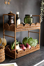 Rattan-Style Kitchen Storage Shelves