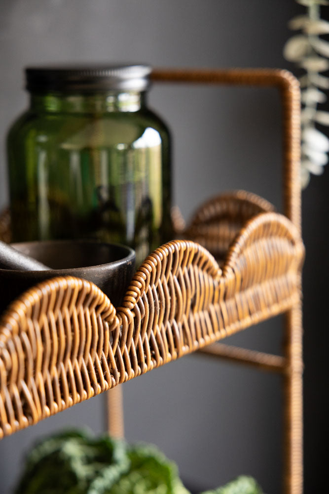 Rattan-Style Kitchen Storage Shelves