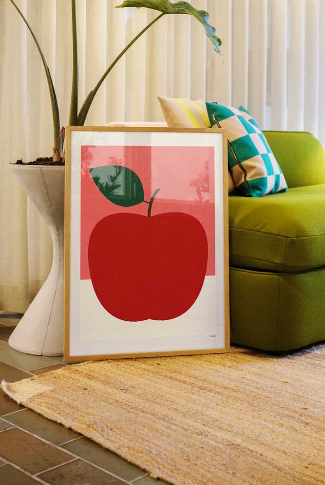 Red Apple Art Print - Unframed