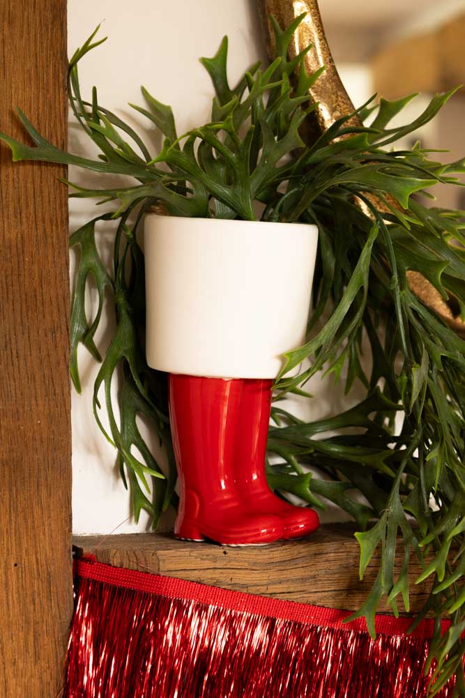 Red Boot Small Indoor Planter