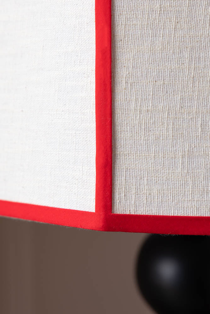 Red Contrast Linen Lampshade