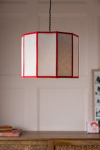 Red Contrast Linen Lampshade