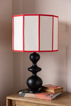 Red Contrast Linen Lampshade