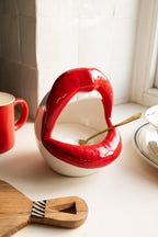 Red Lips Open Mouth Storage Jar / Salt Pig