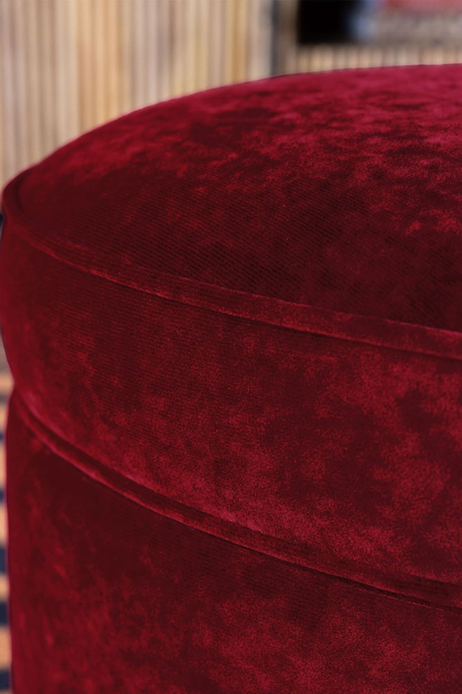 Red Velvet Heart Footstool With Storage