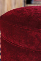 Red Velvet Heart Footstool With Storage