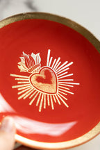 Red & Gold Milagro Heart Decorative Wall Plate