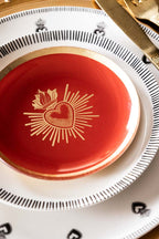 Red & Gold Milagro Heart Decorative Wall Plate
