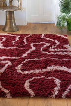 Red & Pink Swirl Berber Rug - Available in 5 Sizes