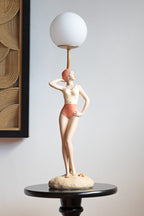 Retro-Style Bather Table Lamp with Globe