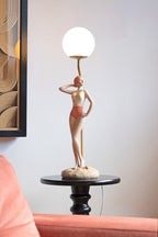 Retro-Style Bather Table Lamp with Globe