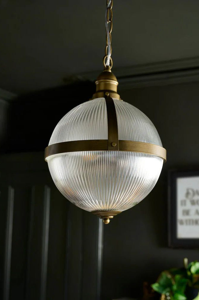 Ribbed Boulevard Orb Indoor/Outdoor Ceiling Light