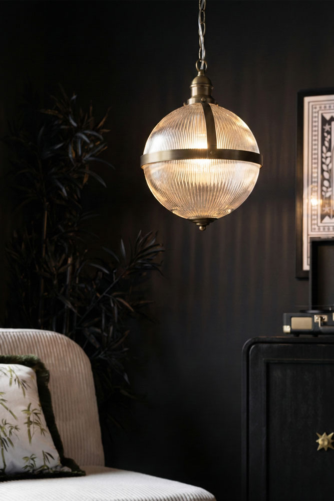 Ribbed Boulevard Orb Indoor/Outdoor Ceiling Light