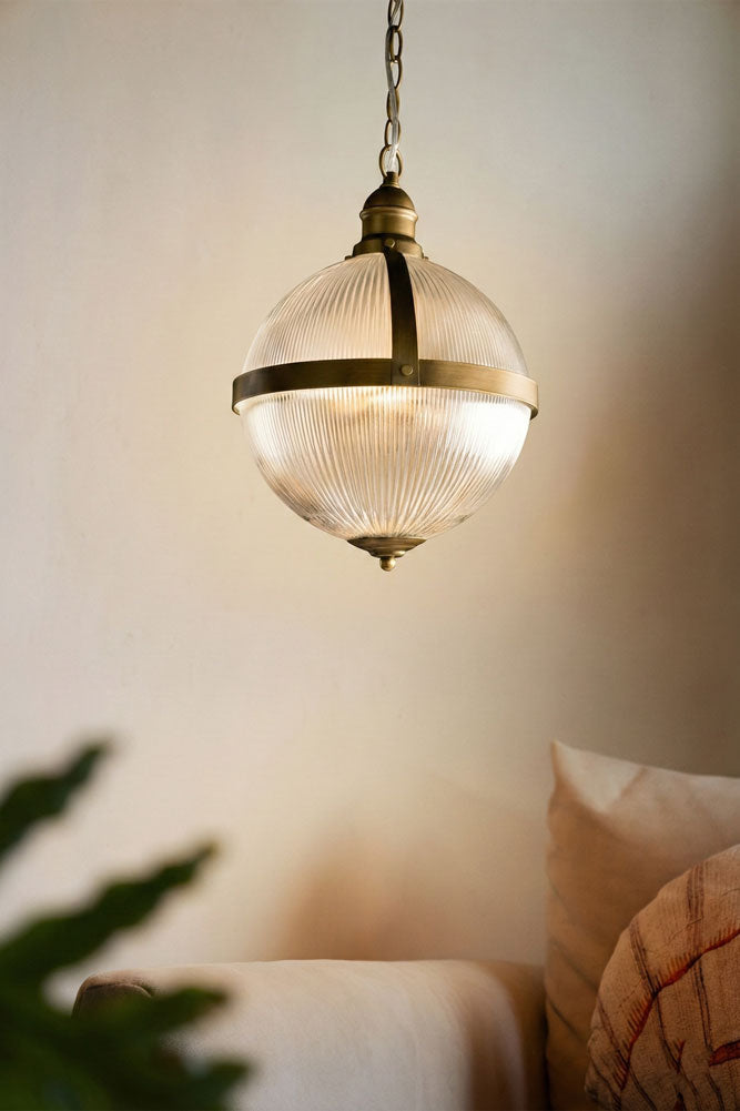 Ribbed Boulevard Orb Indoor/Outdoor Ceiling Light