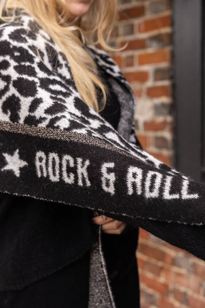 Rock & Roll Monochrome Animal Print Scarf