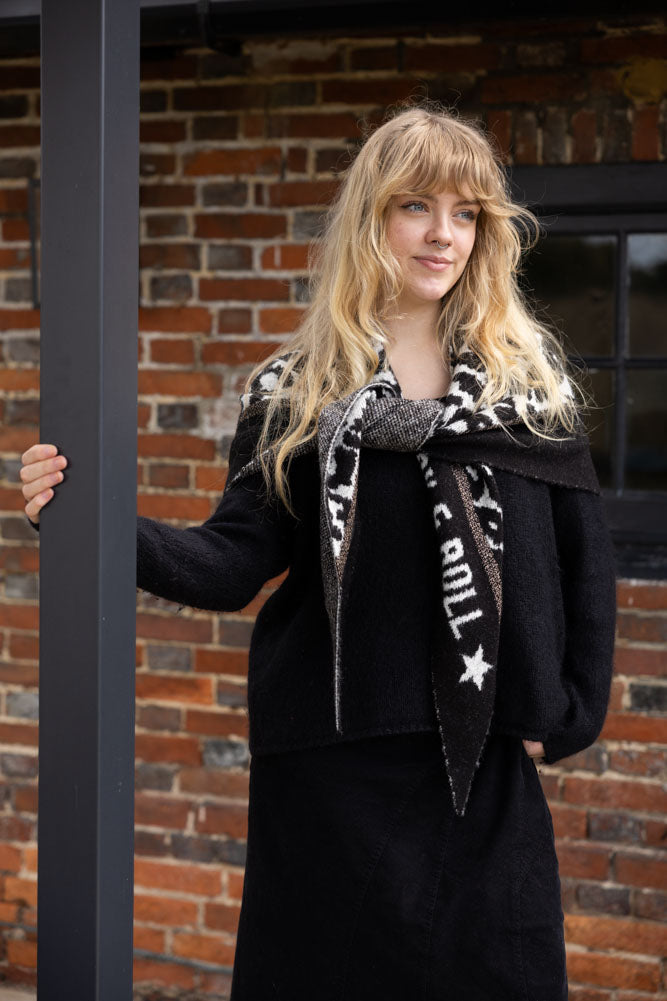 Rock & Roll Monochrome Animal Print Scarf