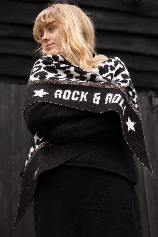 Rock & Roll Monochrome Animal Print Scarf