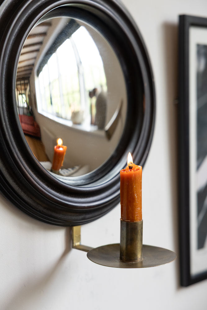 Round Convex Mirror Wall Sconce