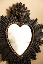 Sacred Heart Black Frame Decorative Mirror