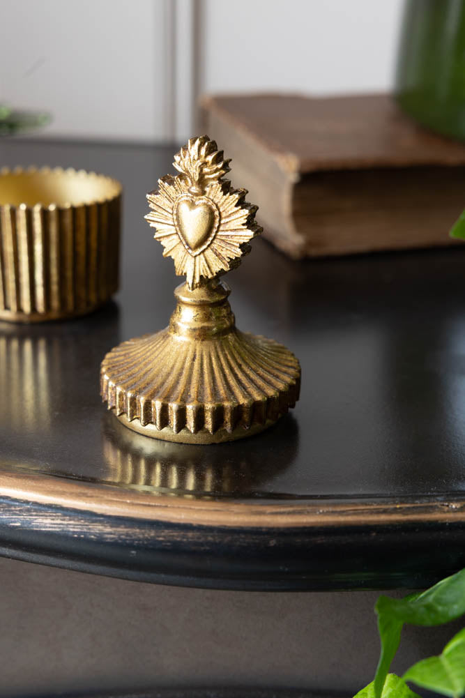 Sacred Heart Gold Trinket Pot
