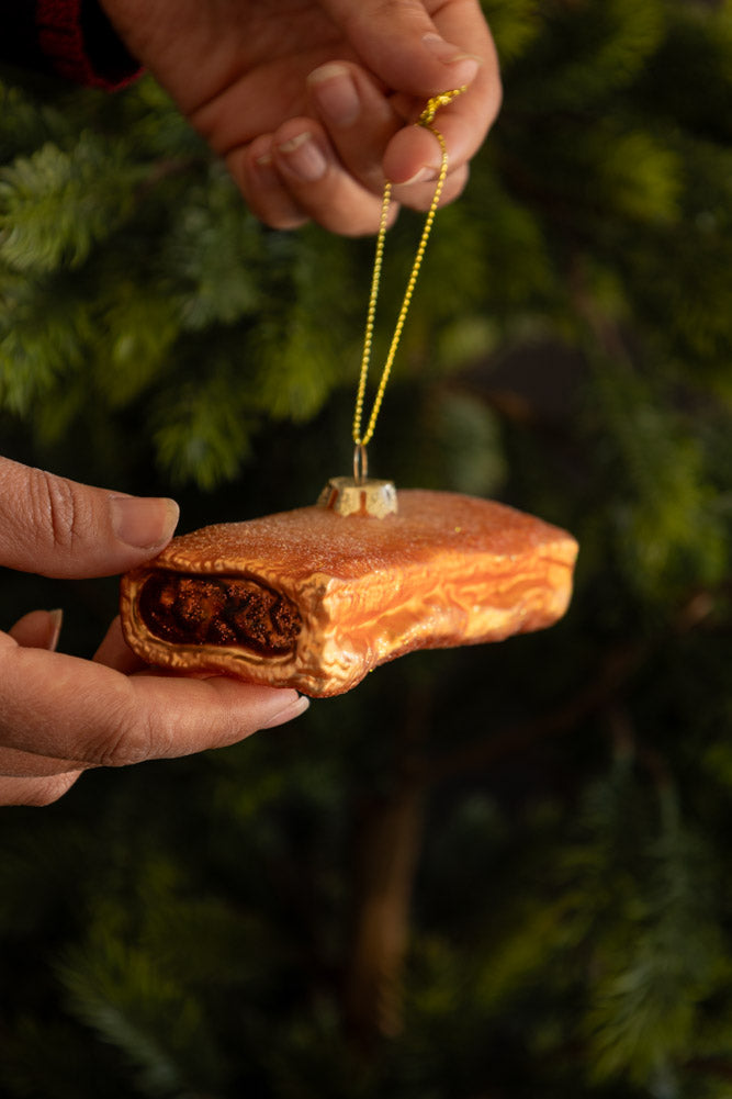 Sausage Roll Glass Christmas Tree Decoration