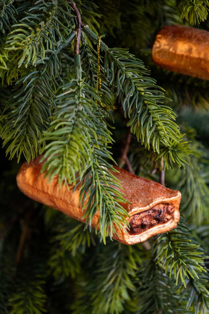 Sausage Roll Glass Christmas Tree Decoration