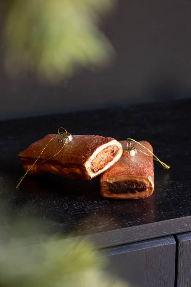 Sausage Roll Glass Christmas Tree Decoration