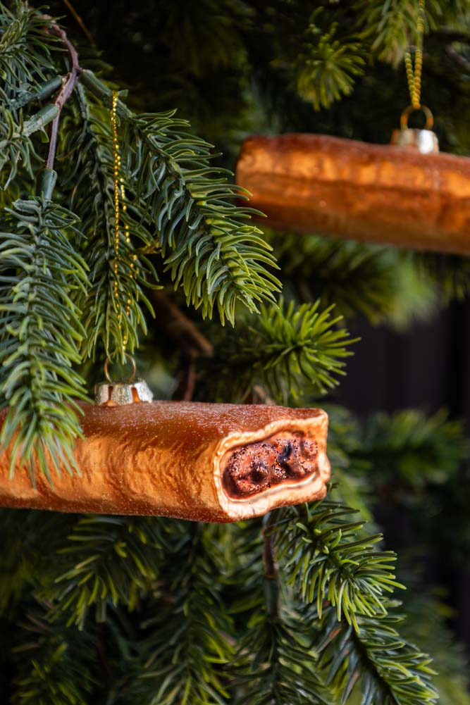 Sausage Roll Glass Christmas Tree Decoration