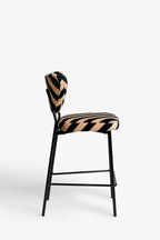 Set Of 2 Bar Stools in Stripe Velvet