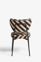 Set Of 2 Dining Chairs In Stripe Velvet