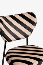Set Of 2 Dining Chairs In Stripe Velvet