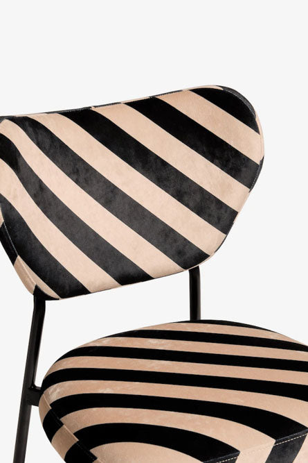 Set Of 2 Dining Chairs In Stripe Velvet