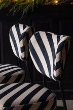 Set Of 2 Dining Chairs In Stripe Velvet