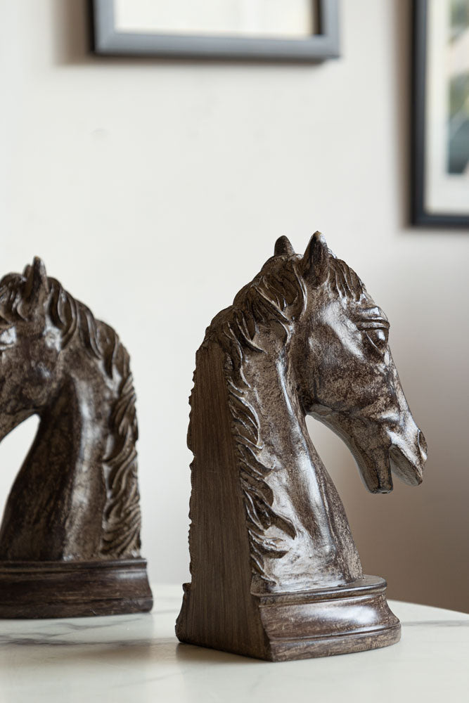 Set Of 2 Horse Head Bookends