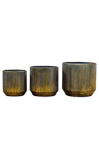 Set Of 3 Bronze Effect Planters