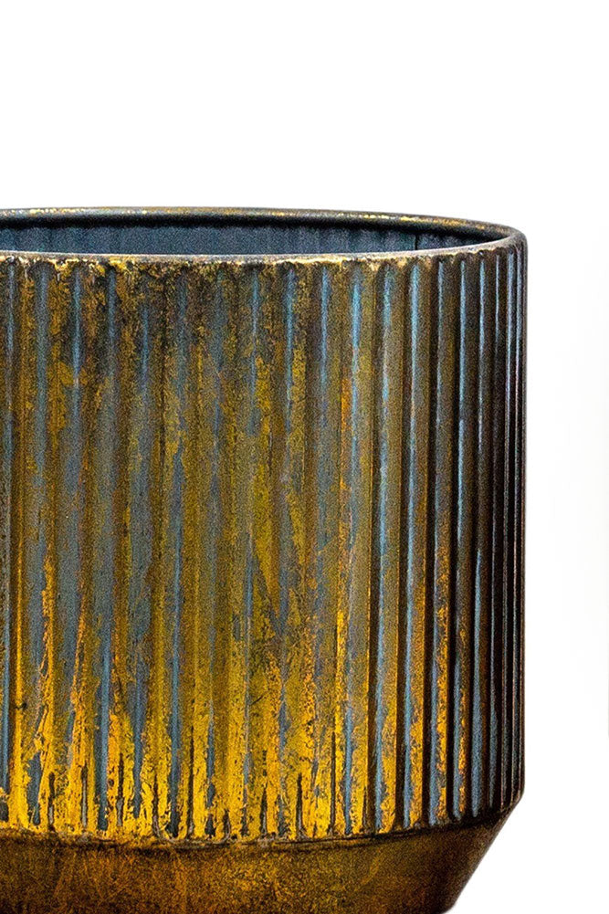 Set Of 3 Bronze Effect Planters