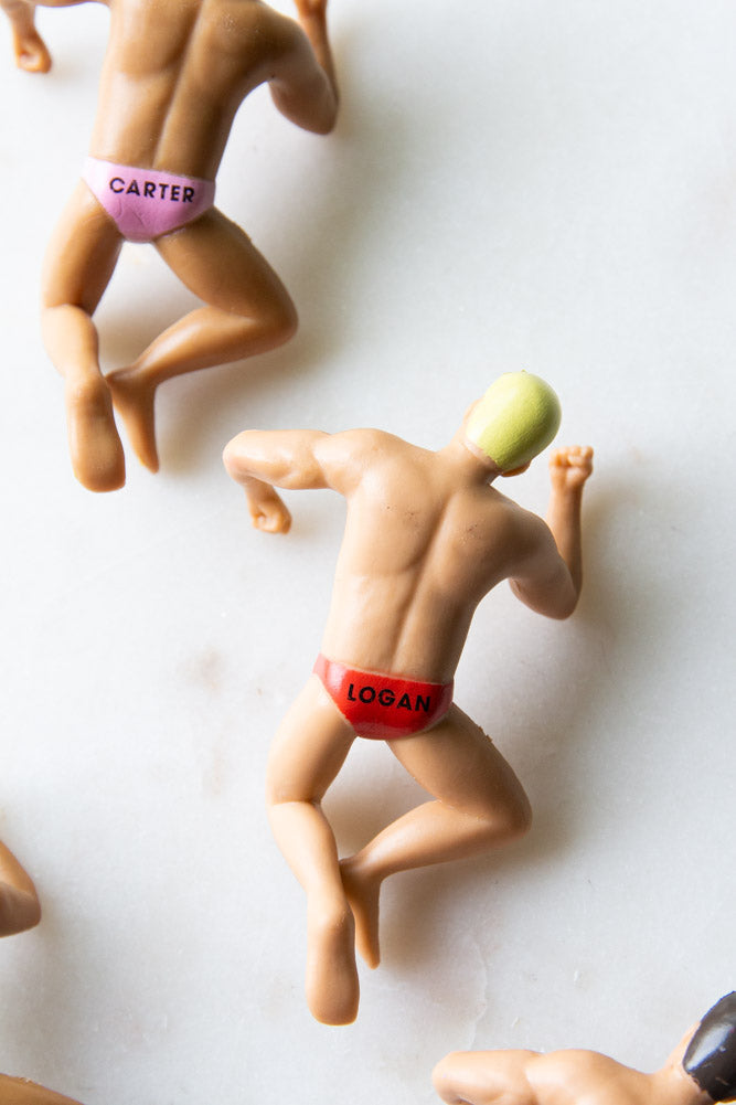 Set Of 4 Hunk Wine Glass Charms