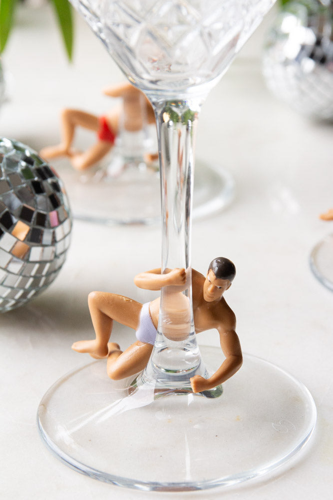 Set Of 4 Hunk Wine Glass Charms