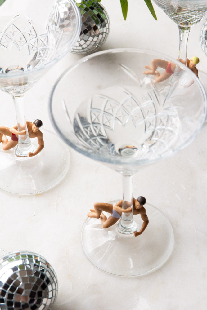 Set Of 4 Hunk Wine Glass Charms