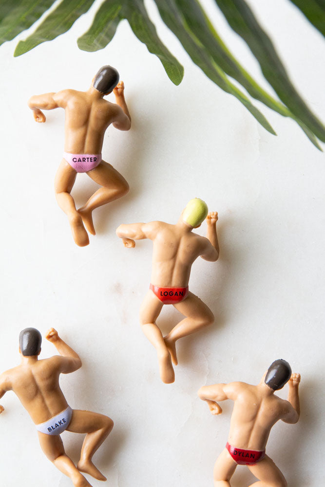 Set Of 4 Hunk Wine Glass Charms