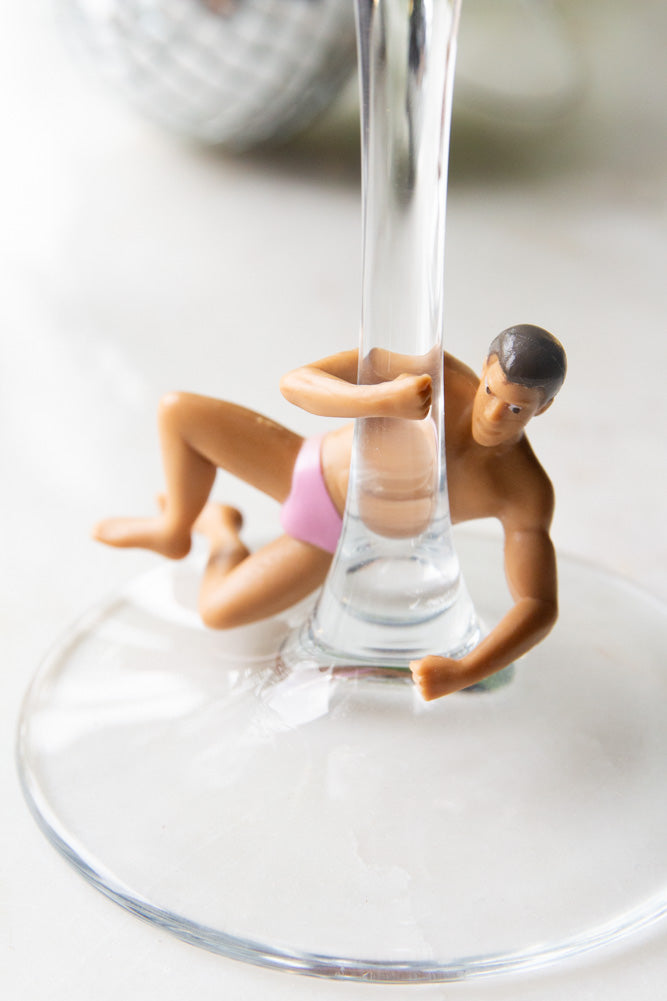 Set Of 4 Hunk Wine Glass Charms
