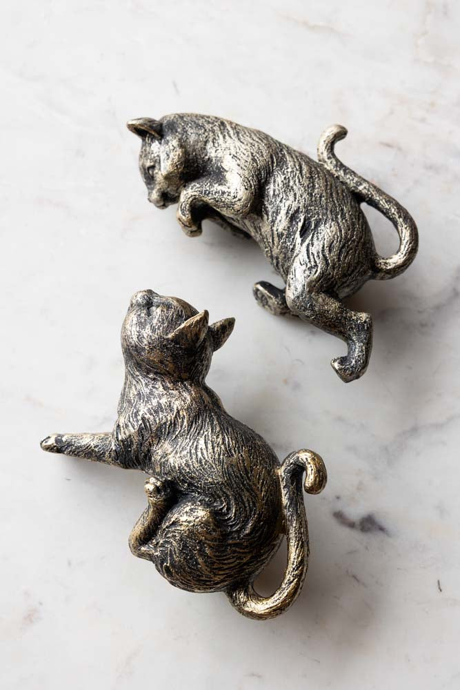 Large Set of 2 Climbing Cats Hanging Decorations