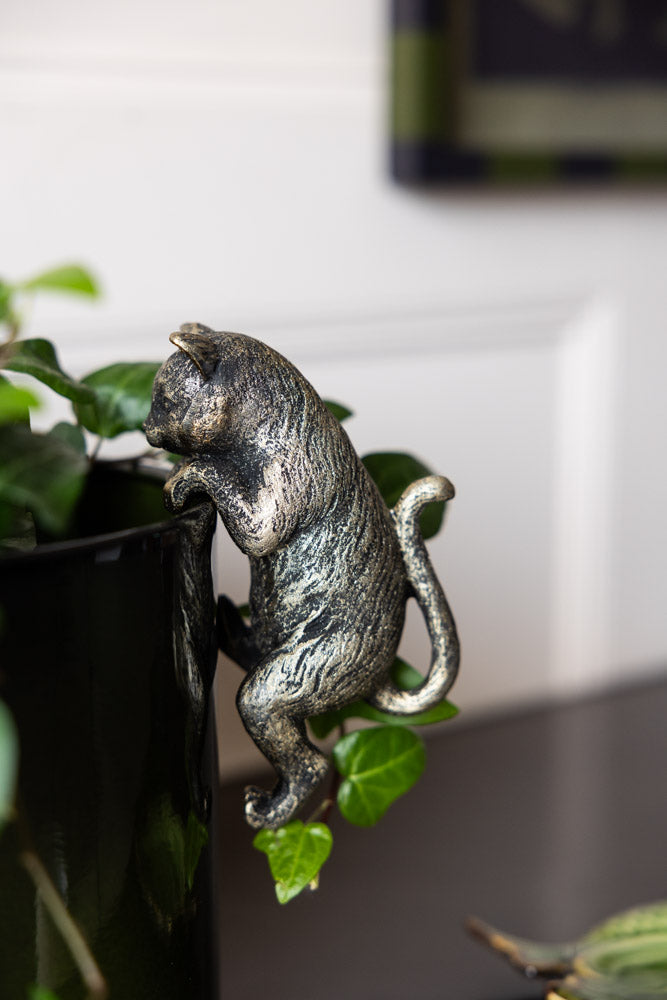Large Set of 2 Climbing Cats Hanging Decorations