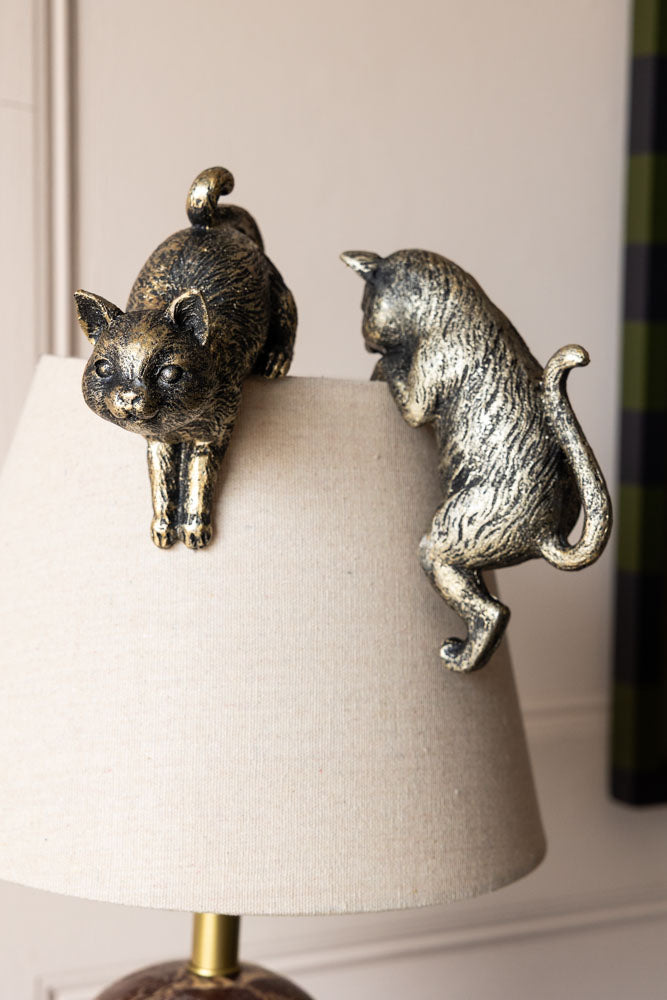 Large Set of 2 Climbing Cats Hanging Decorations
